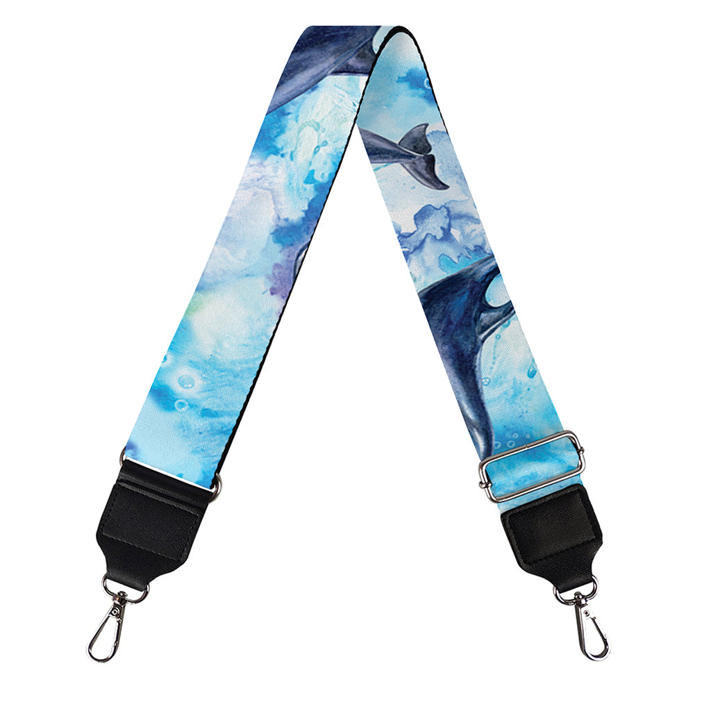 Watercolor Dolphin In The Sea Print Bag Strap