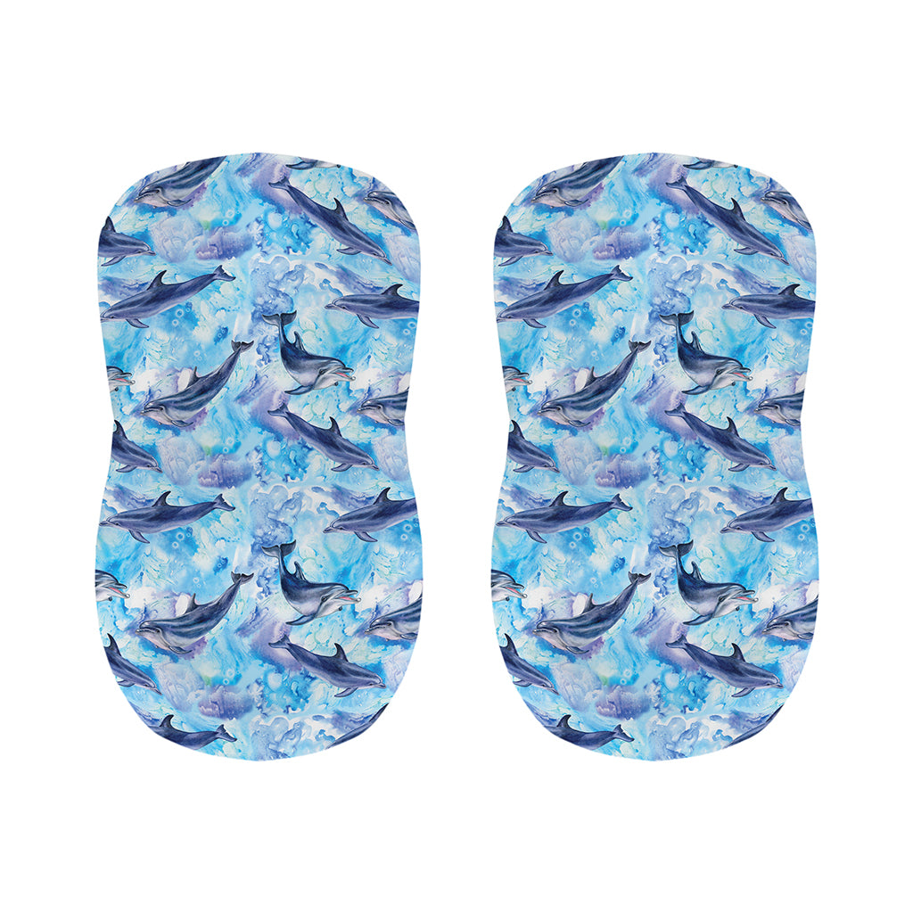 Watercolor Dolphin In The Sea Print Bar Stool Covers