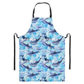 Watercolor Dolphin In The Sea Print Bib Apron With Pocket