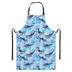 Watercolor Dolphin In The Sea Print Bib Apron With Pocket