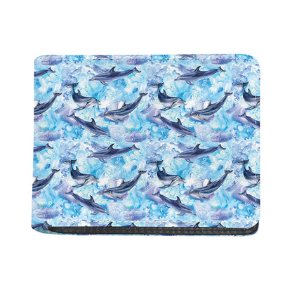 Watercolor Dolphin In The Sea Print Bifold Wallet