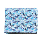 Watercolor Dolphin In The Sea Print Bifold Wallet