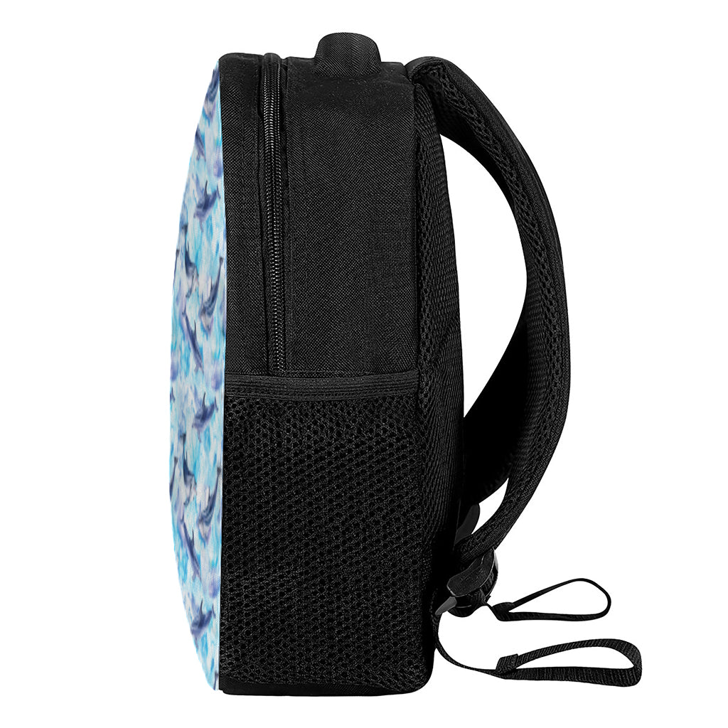 Watercolor Dolphin In The Sea Print Casual Backpack