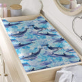 Watercolor Dolphin In The Sea Print Changing Pad Cover