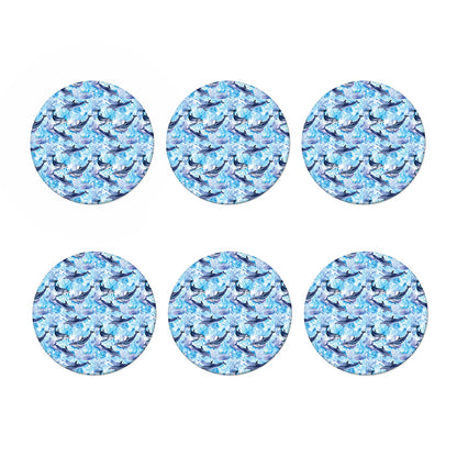 Watercolor Dolphin In The Sea Print Coaster Set