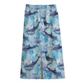 Watercolor Dolphin In The Sea Print Cotton Front Slit Maxi Skirt