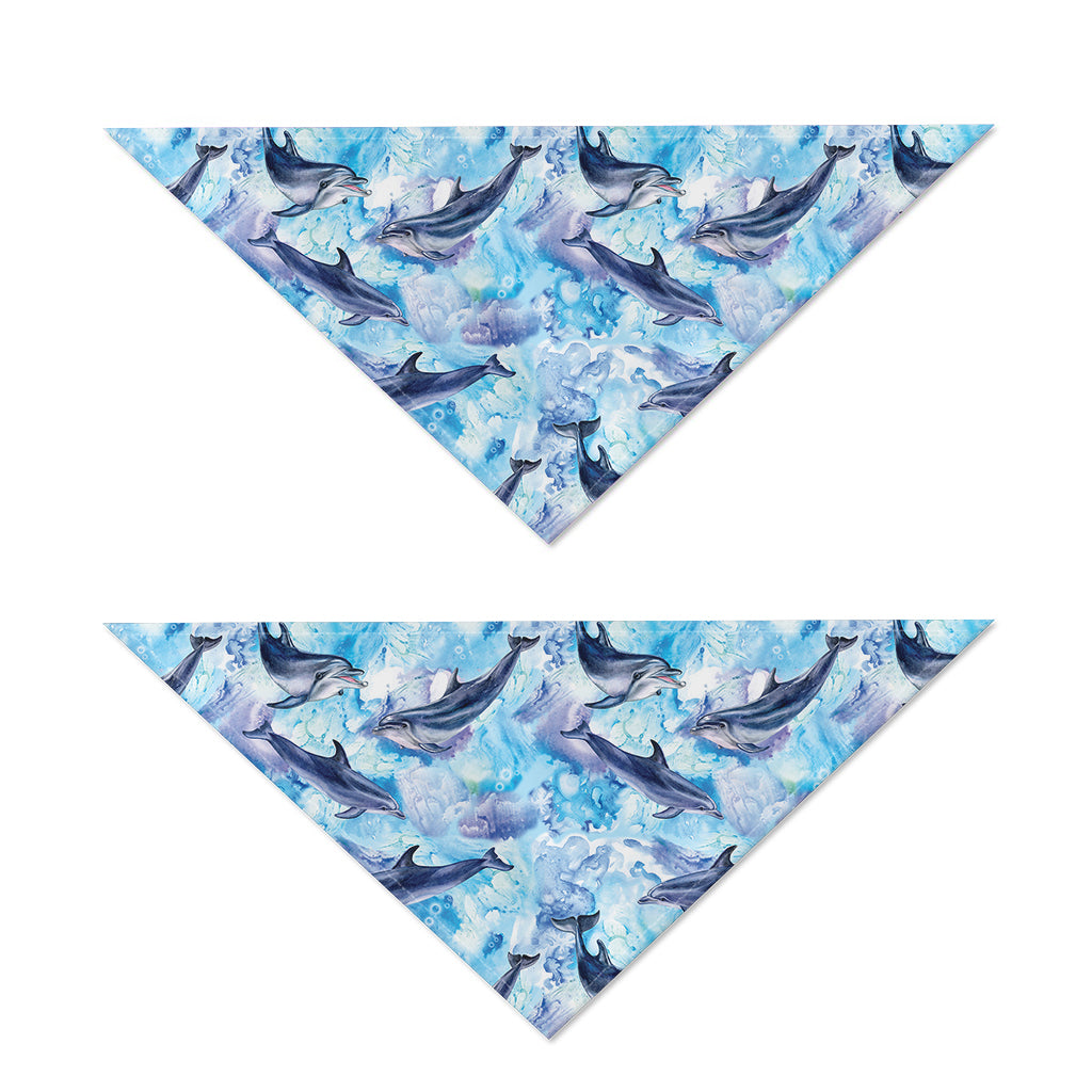 Watercolor Dolphin In The Sea Print Dog Bandana