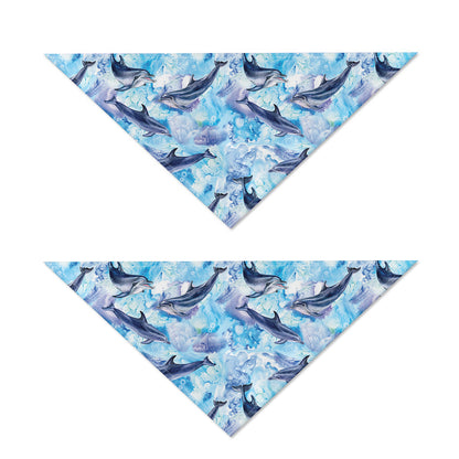 Watercolor Dolphin In The Sea Print Dog Bandana
