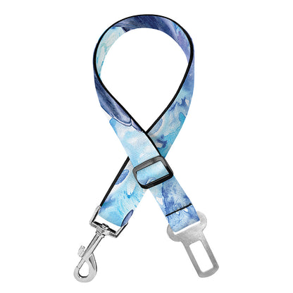 Watercolor Dolphin In The Sea Print Dog Seat Belt