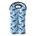 Watercolor Dolphin In The Sea Print Double Neoprene Wine Tote