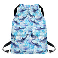 Watercolor Dolphin In The Sea Print Drawstring Backpack