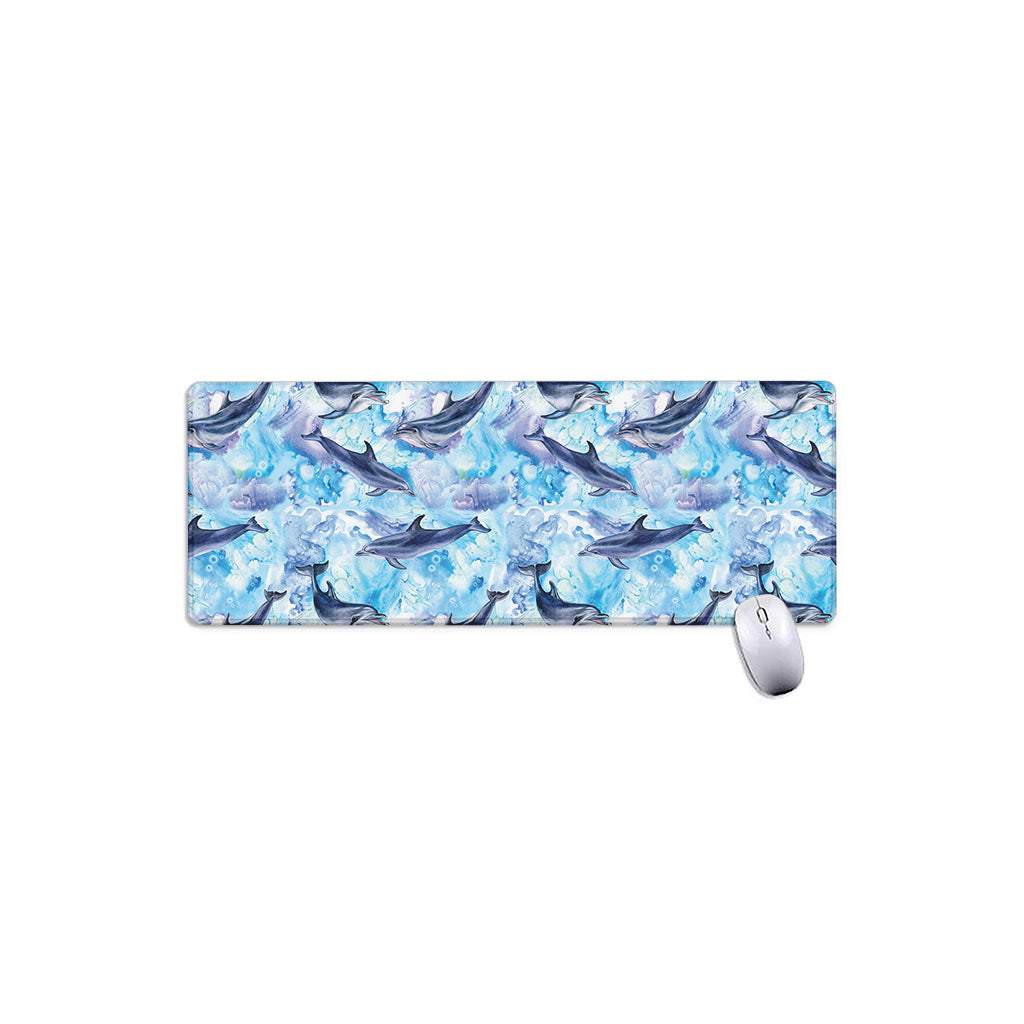 Watercolor Dolphin In The Sea Print Extended Mouse Pad