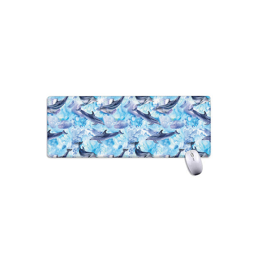 Watercolor Dolphin In The Sea Print Extended Mouse Pad