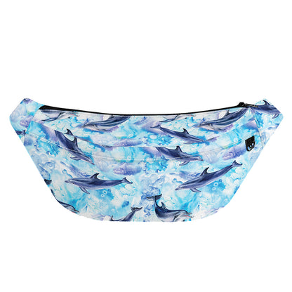 Watercolor Dolphin In The Sea Print Fanny Pack