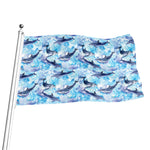 Watercolor Dolphin In The Sea Print Flag