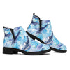 Watercolor Dolphin In The Sea Print Flat Ankle Boots