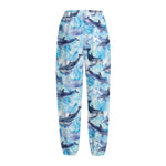 Watercolor Dolphin In The Sea Print Fleece Lined Knit Pants