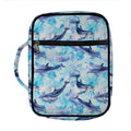 Watercolor Dolphin In The Sea Print Front Pocket Bible Bag