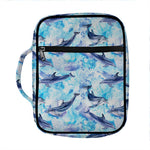 Watercolor Dolphin In The Sea Print Front Pocket Bible Bag