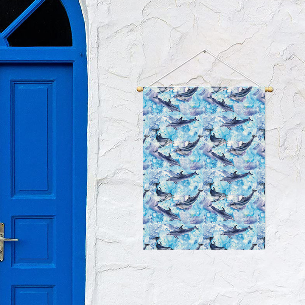 Watercolor Dolphin In The Sea Print Garden Flag