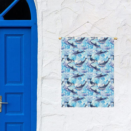 Watercolor Dolphin In The Sea Print Garden Flag