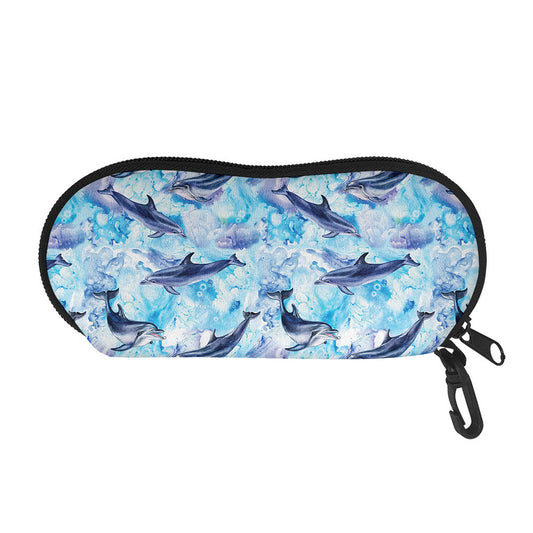 Watercolor Dolphin In The Sea Print Glasses Case