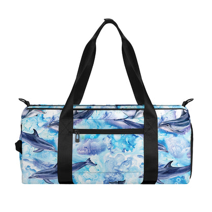 Watercolor Dolphin In The Sea Print Gym Bag