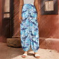 Watercolor Dolphin In The Sea Print Harem Pants