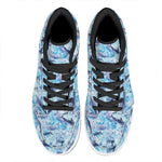 Watercolor Dolphin In The Sea Print High Top Leather Sneakers