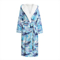 Watercolor Dolphin In The Sea Print Hooded Bathrobe