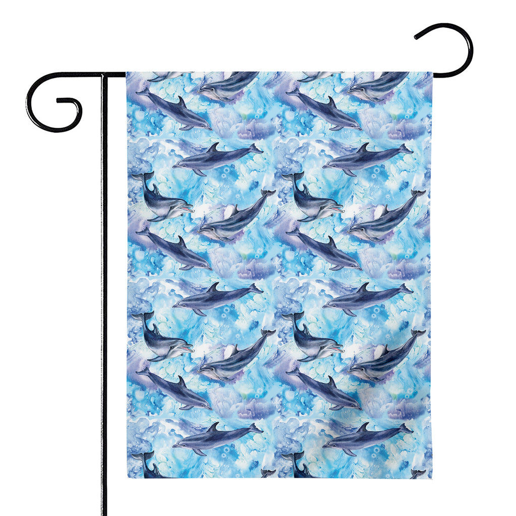 Watercolor Dolphin In The Sea Print House Flag
