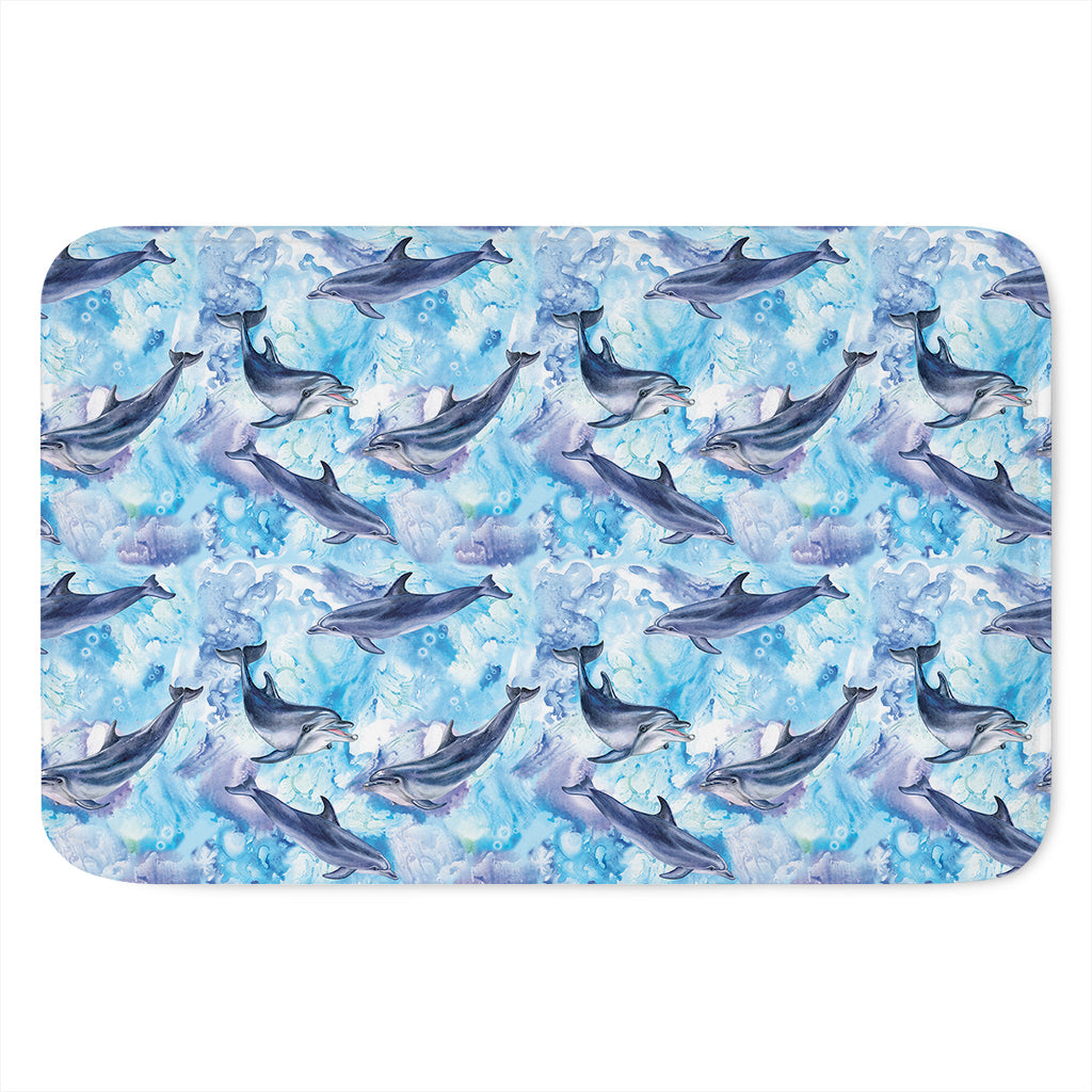Watercolor Dolphin In The Sea Print Indoor Door Mat
