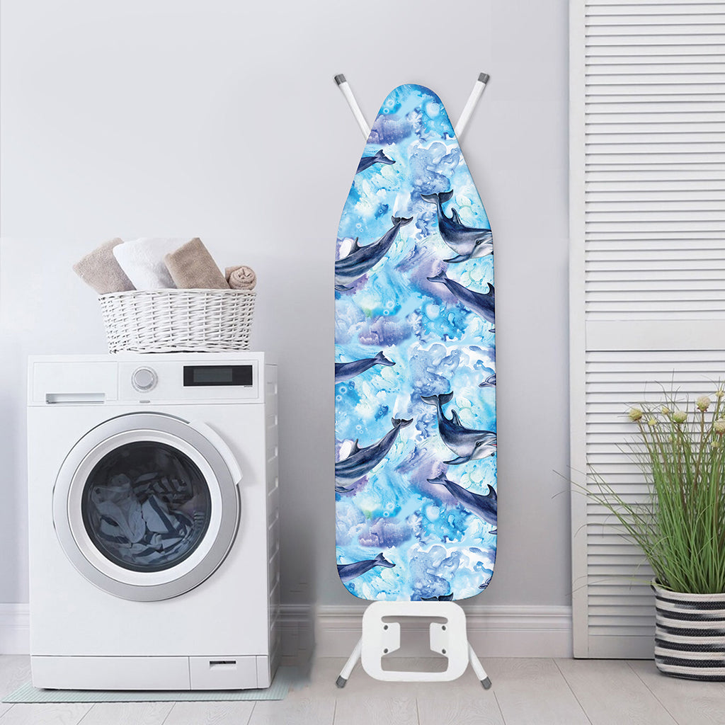 Watercolor Dolphin In The Sea Print Ironing Board Cover