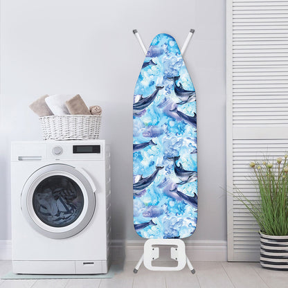 Watercolor Dolphin In The Sea Print Ironing Board Cover
