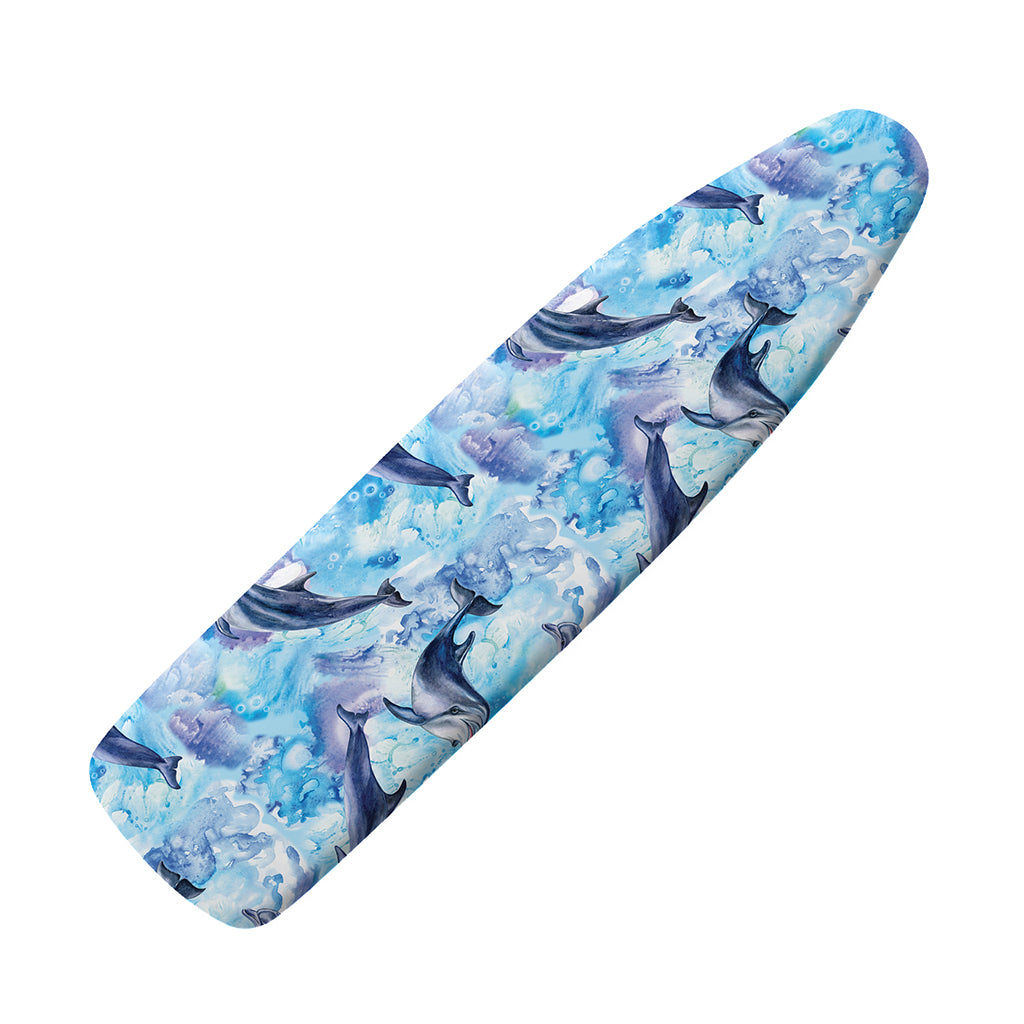 Watercolor Dolphin In The Sea Print Ironing Board Cover