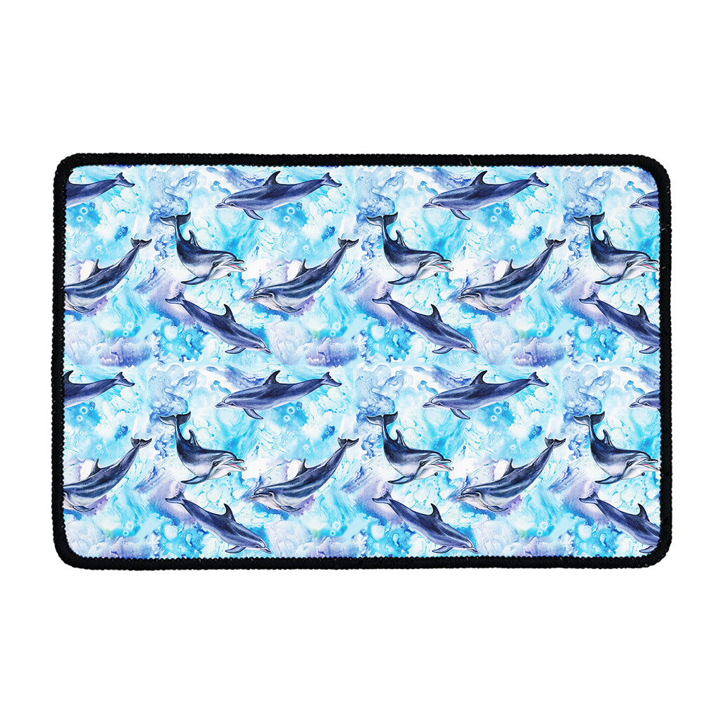 Watercolor Dolphin In The Sea Print Kitchen Mat