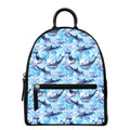 Watercolor Dolphin In The Sea Print Leather Backpack