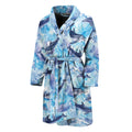 Watercolor Dolphin In The Sea Print Men's Bathrobe