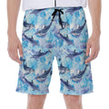 Watercolor Dolphin In The Sea Print Men's Beach Shorts