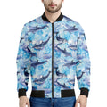 Watercolor Dolphin In The Sea Print Men's Bomber Jacket
