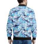 Watercolor Dolphin In The Sea Print Men's Bomber Jacket