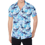 Watercolor Dolphin In The Sea Print Men's Shirt