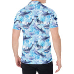 Watercolor Dolphin In The Sea Print Men's Shirt