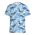 Watercolor Dolphin In The Sea Print Men's Athletic T-Shirt