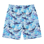 Watercolor Dolphin In The Sea Print Men's Swim Trunks
