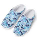 Watercolor Dolphin In The Sea Print Mesh Casual Shoes