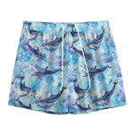 Watercolor Dolphin In The Sea Print Mesh Shorts