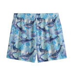 Watercolor Dolphin In The Sea Print Mesh Shorts