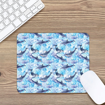 Watercolor Dolphin In The Sea Print Mouse Pad