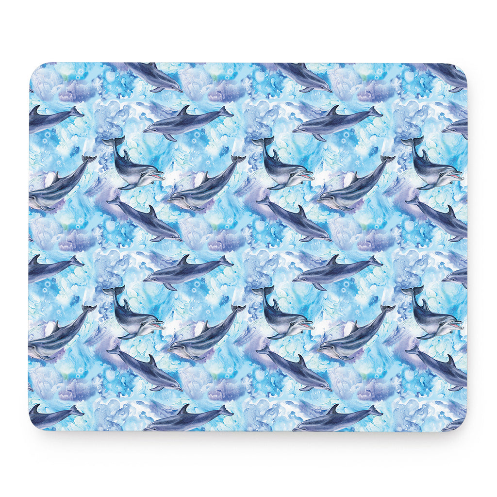 Watercolor Dolphin In The Sea Print Mouse Pad
